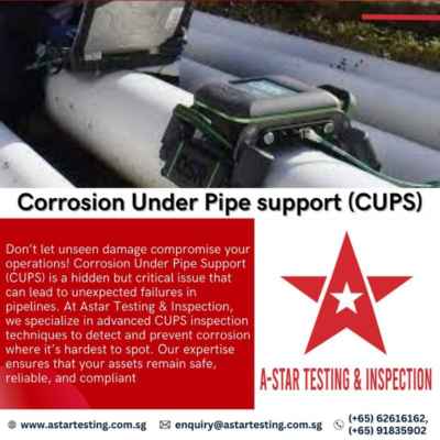 Corrosion Under Pipe Support (CUPS) Inspection: Ensuring Structural Safety with A-Star Testing & Inspection